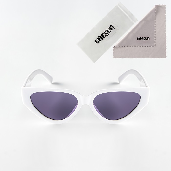 фото Очки солнцезащитные "onesun", uv 400, дужка 14 см, ширина 15 см, линза 4.2 х 6.5 см, белые