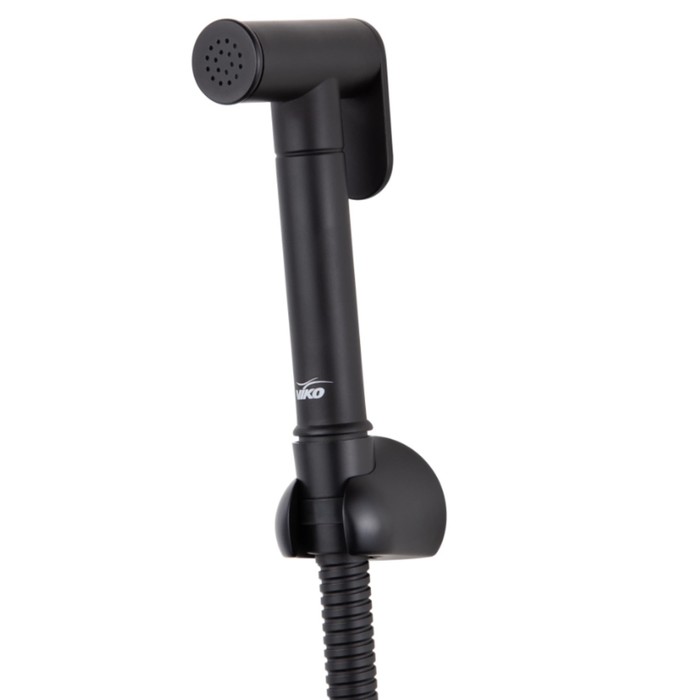 фото Гигиеническая лейка viko black matt v-0132, держатель, душевой шланг 120 см, черный