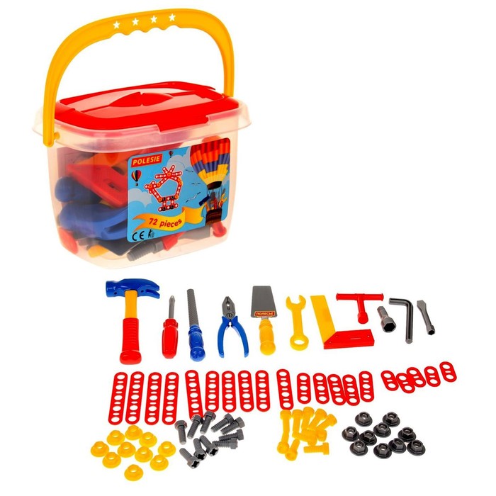 Набор инструментов №1 в ведёрке, 72 элемента, цвета МИКС
Набор инструментов №1 в ведёрке, 72 элемента, цвета МИКС