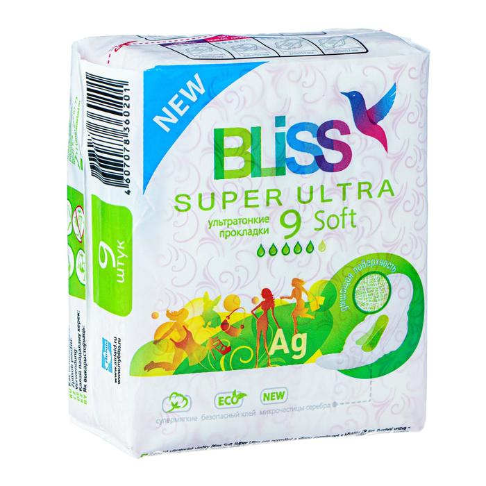 Прокладки для критических дней Bliss Super Ultra Soft, 9 шт.
Прокладки для критических дней Bliss Super Ultra Soft, 9 шт.