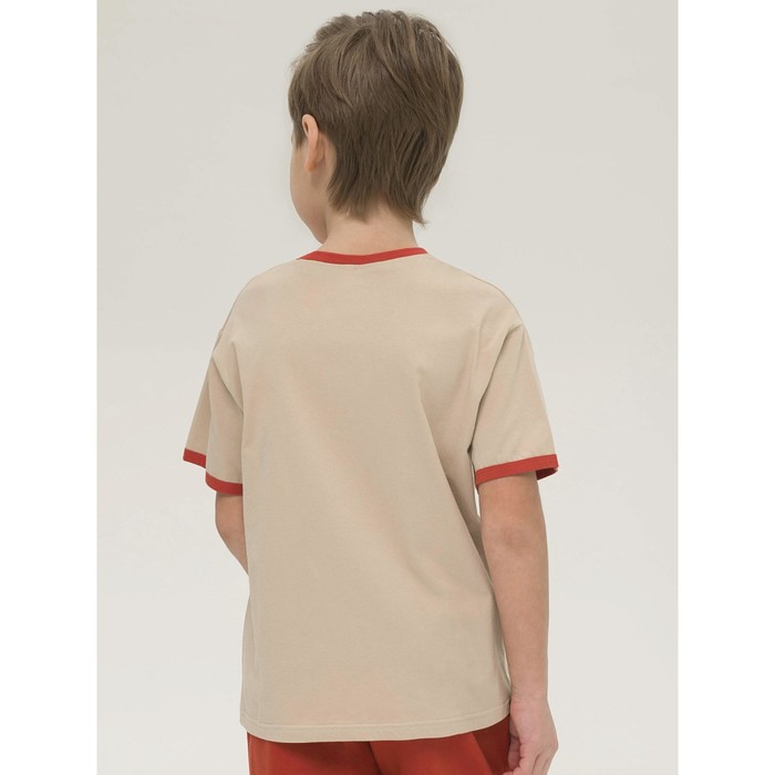 Футболка для мальчиков, рост 98 см, цвет песочный 
Футболка для мальчиков, рост 98 см, цвет песочный