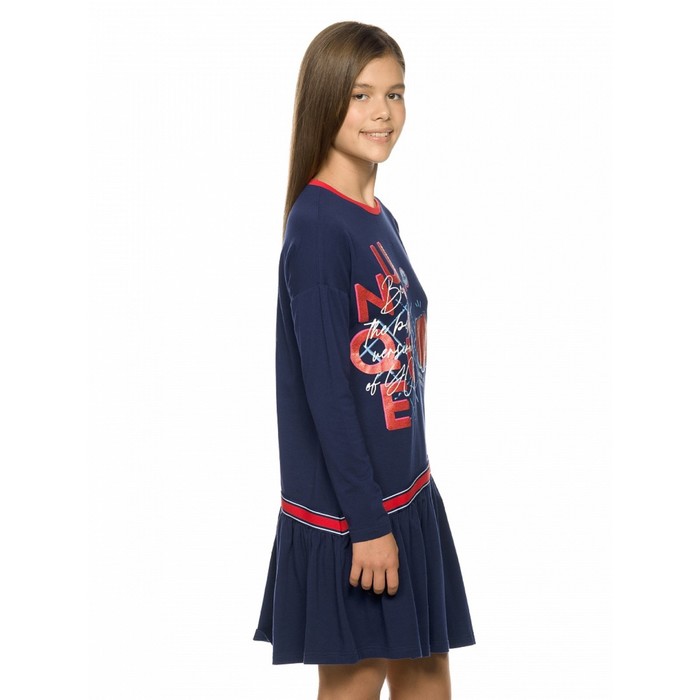 фото Платье для девочек, рост 122 см, цвет синий pelican