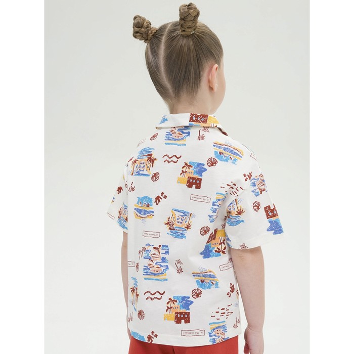 фото Футболка для девочек, рост 110 см, цвет молочный pelican