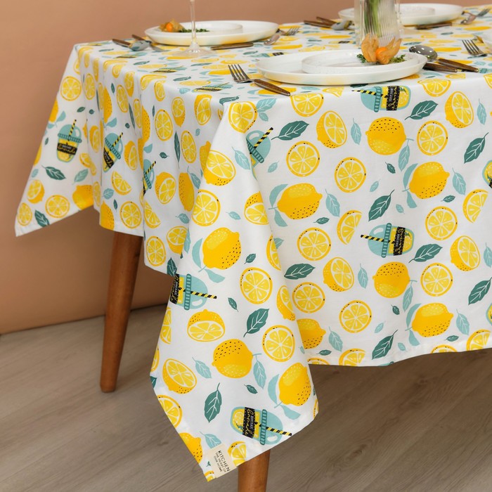 фото Скатерть этель "лимонад" 149х220 см, 80% хл, 20% пэ, сатин 110 г/м2