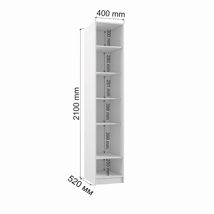 фото Пенал мори, 402х504х2100, белый