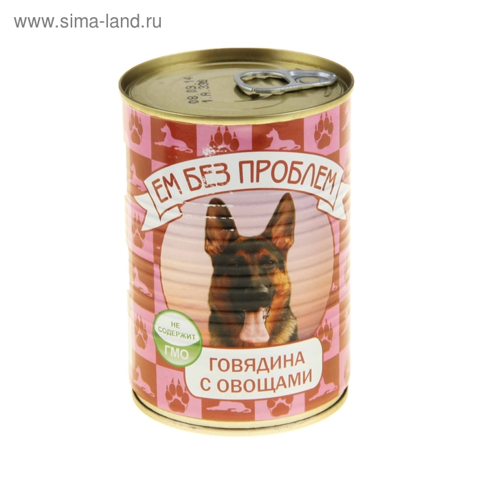 Влажный корм для собак "Ем без проблем" говядина с овощами, ж/б, 410 г
Влажный корм для собак "Ем без проблем" говядина с овощами, ж/б, 410 г
