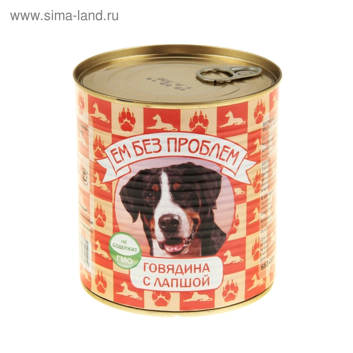 Влажный корм для собак "Ем без проблем" говядина с лапшой, ж/б, 750 г
Влажный корм для собак "Ем без проблем" говядина с лапшой, ж/б, 750 г