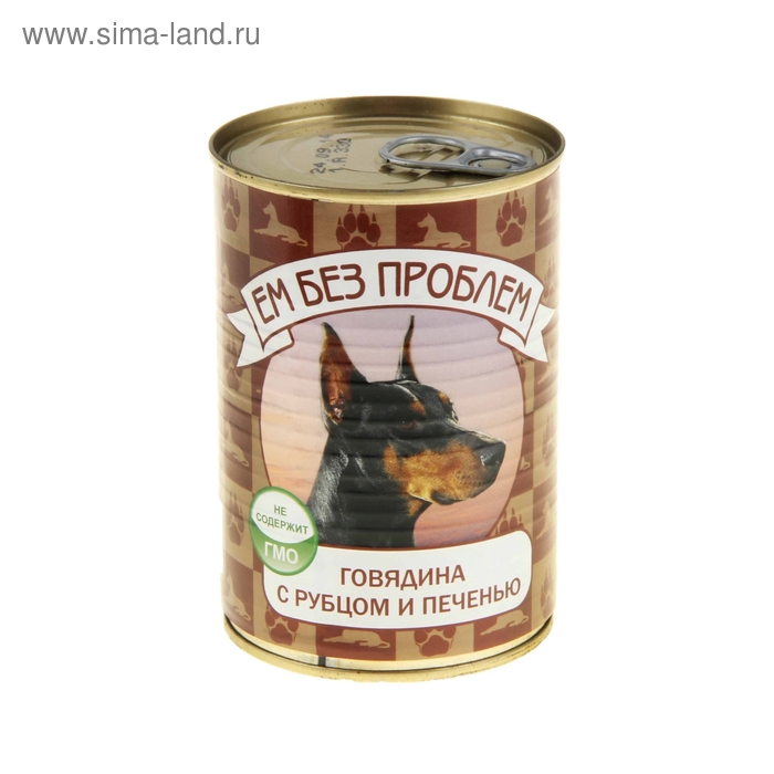 Влажный корм для собак "Ем без проблем" говядина с рубцом и печенью, ж/б, 410 г
Влажный корм для собак "Ем без проблем" говядина с рубцом и печенью, ж/б, 410 г