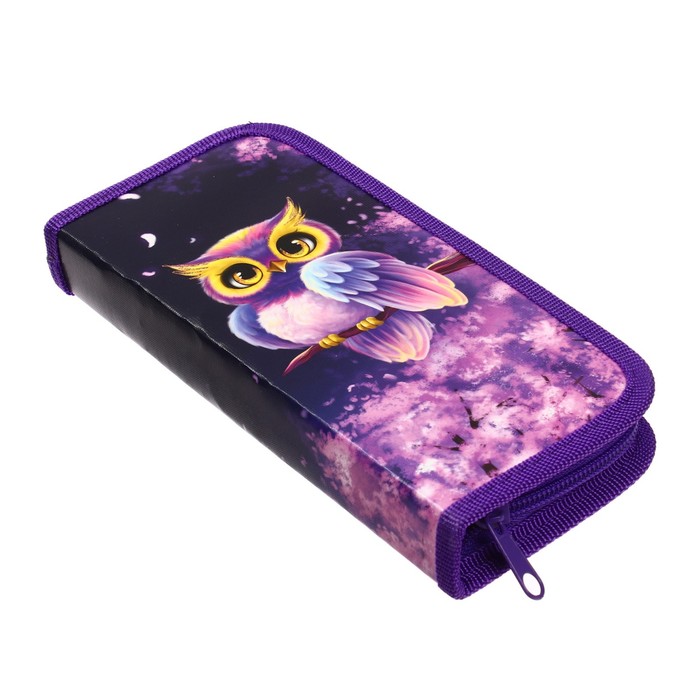 фото Пенал 1 секция, 90 х 195 х 25 мм, calligrata "совушка", ламинированный картон