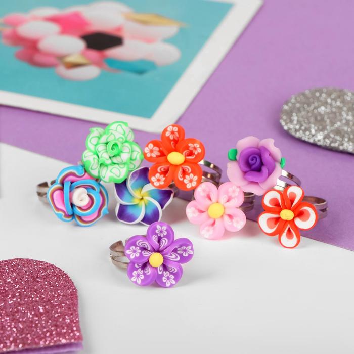 Кольцо детское "Выбражулька" ассорти цветов, фимо, цвет МИКС, безразмерное
Кольцо детское "Выбражулька" ассорти цветов, фимо, цвет МИКС, безразмерное