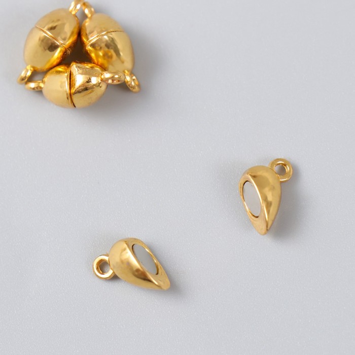 фото Замок магнитный металл "сердечко" золото 2 шт 1,2х1,2 см арт узор