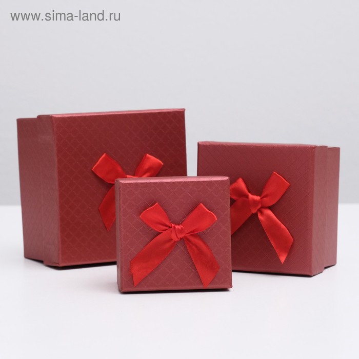 Набор коробок 3 в 1, красный, 11 х 11 х 7 - 7.5 х 7.5 х 5 см
Набор коробок 3 в 1, красный, 11 х 11 х 7 - 7.5 х 7.5 х 5 см