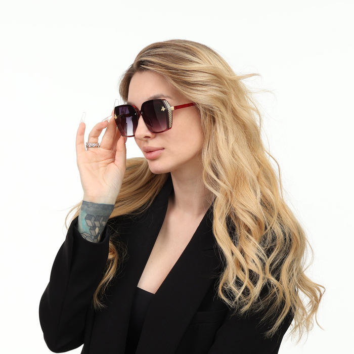 фото Очки солнцезащитные "onesun", uv 400, дужка 13.5 см, ширина 14 см, линза 5.1 х 6.4 см