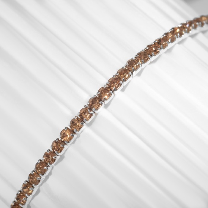 фото Браслет "лёд" 1 ряд, цвет жёлтый в серебре, 7см queen fair