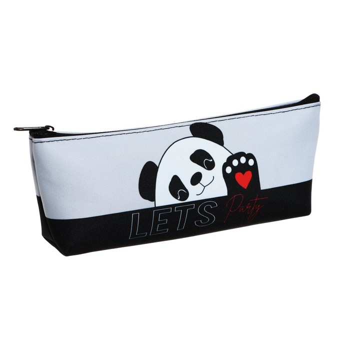 фото Пенал мягкий, 1 отделение, 80 х 190(225) х 40 мм, объёмный, пмо 32-20 panda 70689 оникс