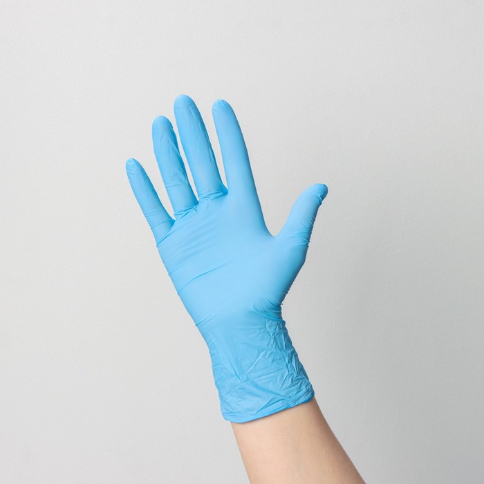 фото Перчатки нитриловые «nitrile», смотровые, нестерильные, размер s, 100 шт/уп (50 пар), цвет голубой connect
