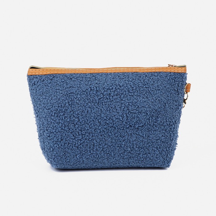 фото Косметичка на молнии, с подкладом, цвет синий