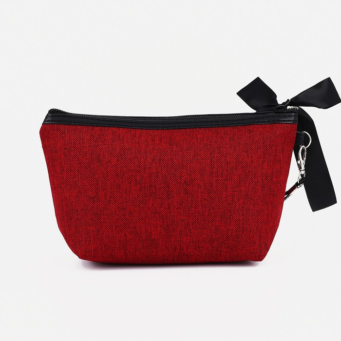 фото Косметичка на молнии, с подкладом, цвет бордовый