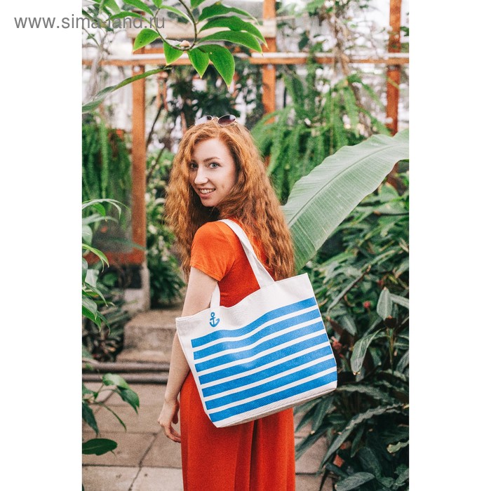 Сумка-шопер на молнии с подкладкой, цвет белый/синий
Сумка-шопер на молнии с подкладкой, цвет белый/синий