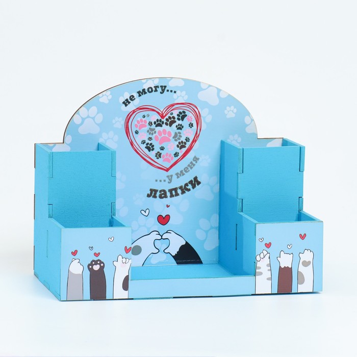 фото Органайзер для канцелярии "я не могу - у меня лапки" 20х15х10 см дарим красиво
