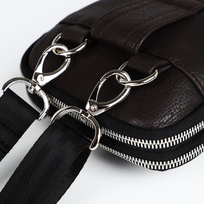 фото Сумка мужская textura через плечо, искусственная кожа, цвет коричневый