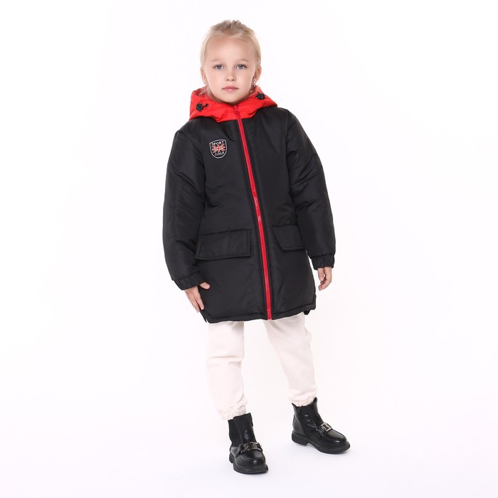 фото Куртка демисезонная детская, цвет чёрный, рост 110-116 см ольга