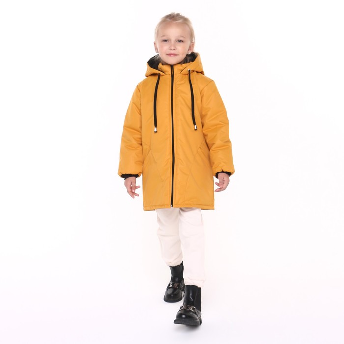 фото Куртка демисезонная детская, цвет горчичная, рост 92-98 см ольга