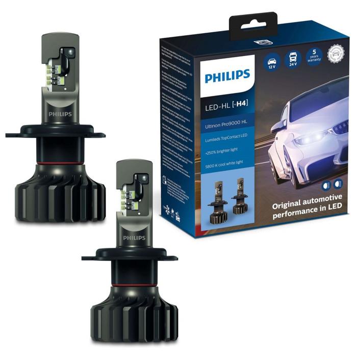 Лампа Philips H4 12/24V-LED (P43t) 5800K 18/18W Ultinon Pro9000 HL LED, 2 шт, 11342U90CWX2
Лампа Philips H4 12/24V-LED (P43t) 5800K 18/18W Ultinon Pro9000 HL LED, 2 шт, 11342U90CWX2