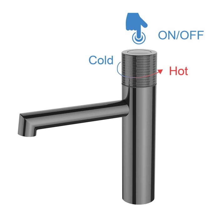 фото Смеситель для раковины vincea desire vbf-1d3gm, излив 149 мм, латунь, вороненая сталь