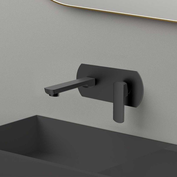 фото Смеситель для раковины vincea next vbfw-1n1mb, встраиваемый, излив 174 мм, черный