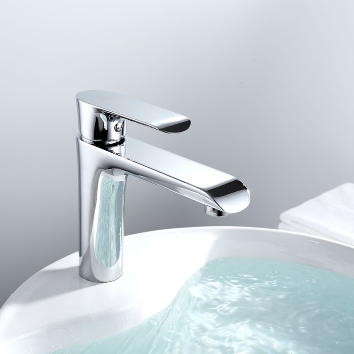 фото Смеситель для раковины vincea esse vbf-1e1ch, однорычажный, излив 147 мм, латунь, хром