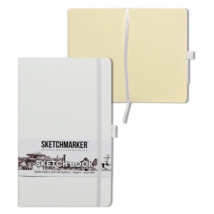 Скетчбук Sketchmarker, 130 х 210 мм, 80 листов, твёрдая обложка из искусственной кожи, белый, блок 140 г/м2
Скетчбук Sketchmarker, 130 х 210 мм, 80 листов, твёрдая обложка из искусственной кожи, белый, блок 140 г/м2