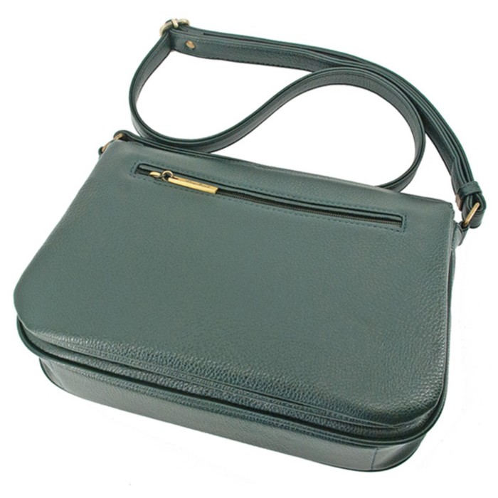 фото Сумка женская в2663-04110, цвет темно-зеленый, искусственная кожа, 30х10х20 см bagsland