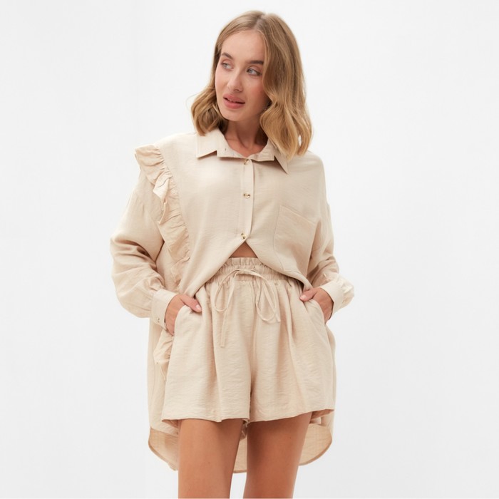 Костюм женский (блузка, шорты) MINAKU: Casual Collection цвет бежевый , р-р 50
Костюм женский (блузка, шорты) MINAKU: Casual Collection цвет бежевый , р-р 50