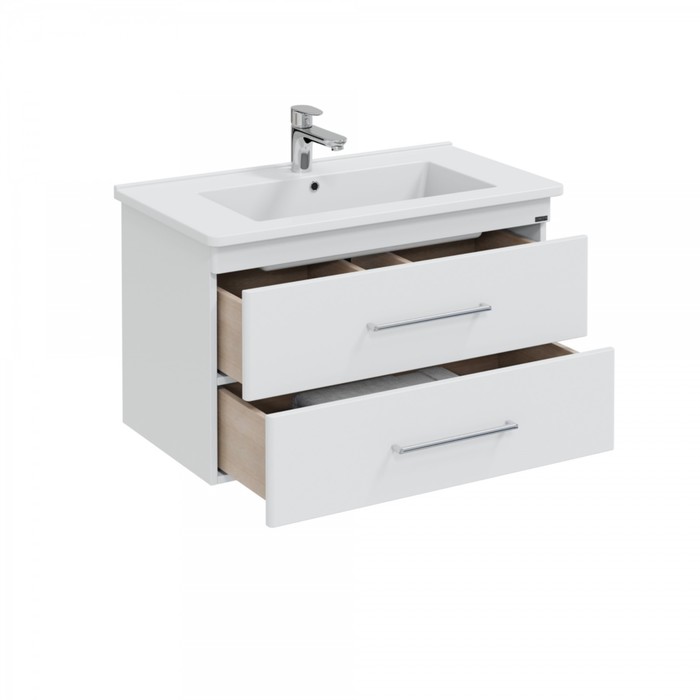 фото Тумба санта «вегас 85» подвесная, белая с раковиной «оскар 85»