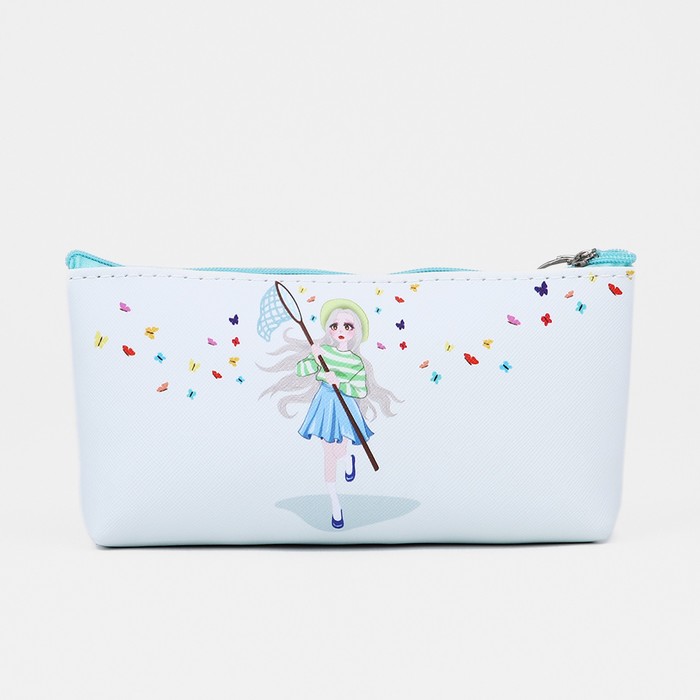 фото Косметичка-пенал на молнии, цвет светло зелёный