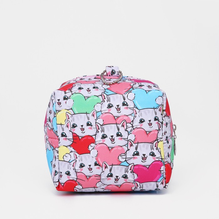 фото Косметичка на молнии, цвет розовый/красный