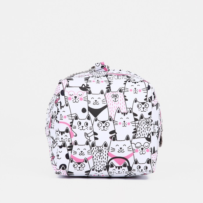 фото Косметичка на молнии, цвет чёрный/белый