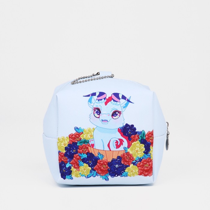 фото Косметичка на молнии, цвет голубой