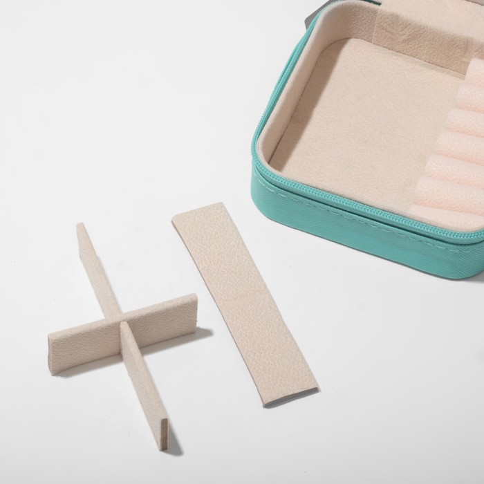 фото Органайзер для хранения украшений "шкатулка портативная", 10,5x10,5x5см, цвет голубой queen fair