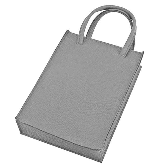 фото Сумка женская в2781-05140, цвет серый, натуральная кожа, 15х5х20 см bagsland