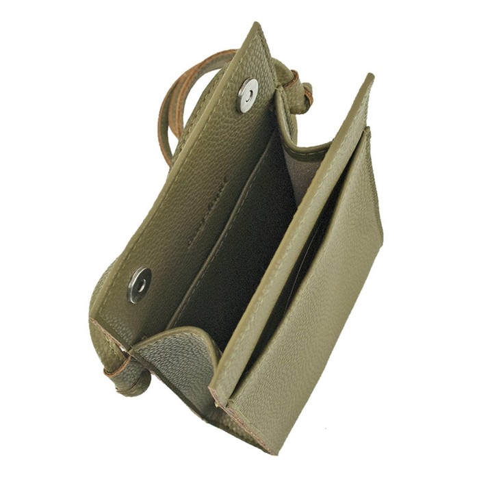 фото Сумка женская в2812-02140, цвет зеленый, натуральная кожа, 13х6х22 см bagsland