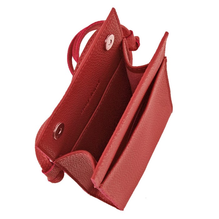 фото Сумка женская в2812-77140, цвет красный, натуральная кожа, 13х6х22 см bagsland