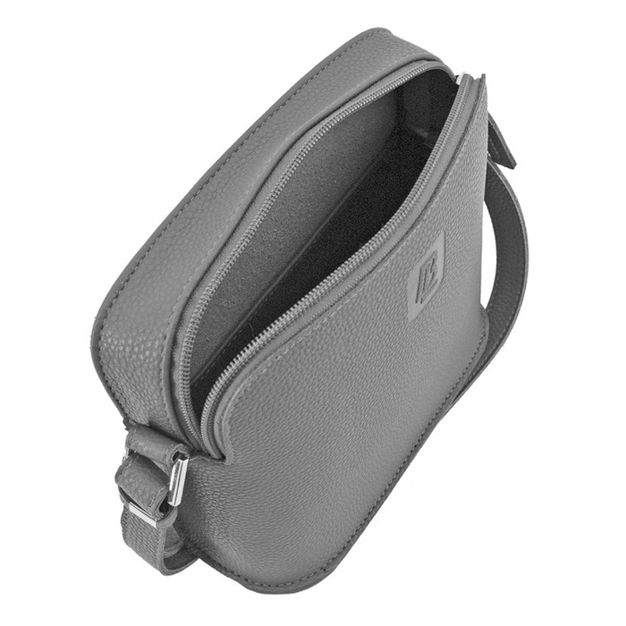 фото Сумка женская в2814-05141, цвет серый, натуральная кожа, 19х4,5х17 см bagsland