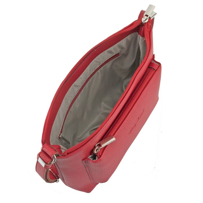 фото Сумка женская в2828-77140, цвет красный, натуральная кожа, 24х6х19 см bagsland