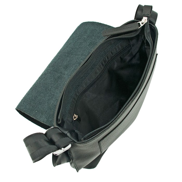 фото Сумка мужская вм008-00140, цвет черный, натуральная кожа, 25х7х27 см bagsland