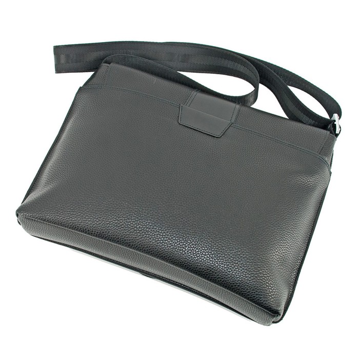 фото Сумка мужская вм009-00140, цвет черный, натуральная кожа, 31х6х24 см bagsland