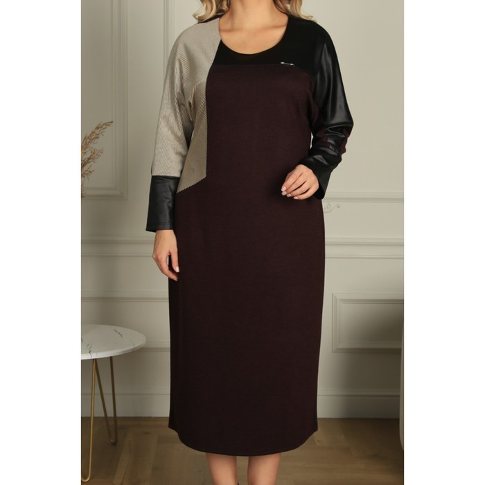 фото Платье женское, размер 52, цвет бордовый wisell