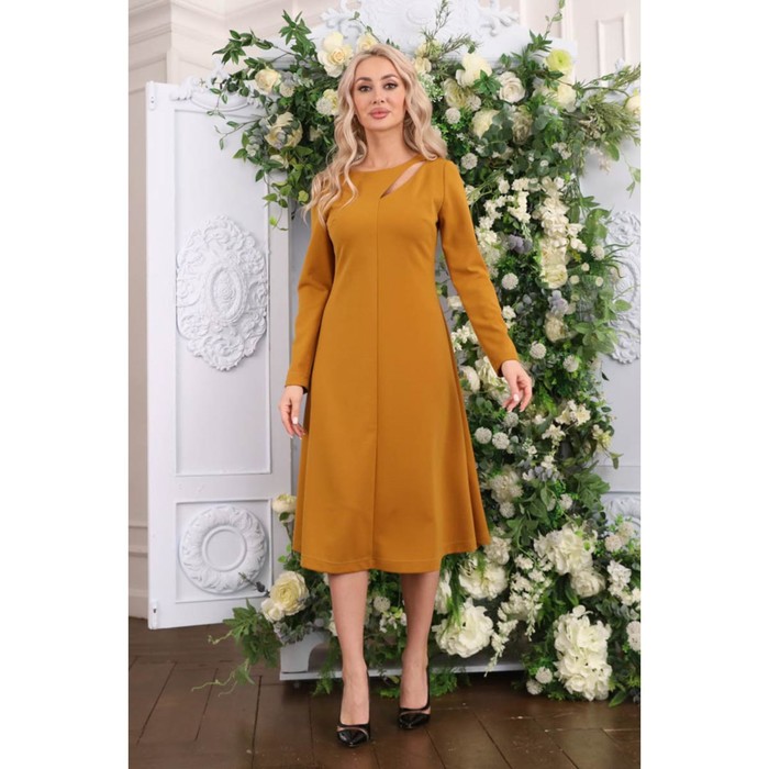 фото Платье женское, размер 50, цвет горчичный wisell
