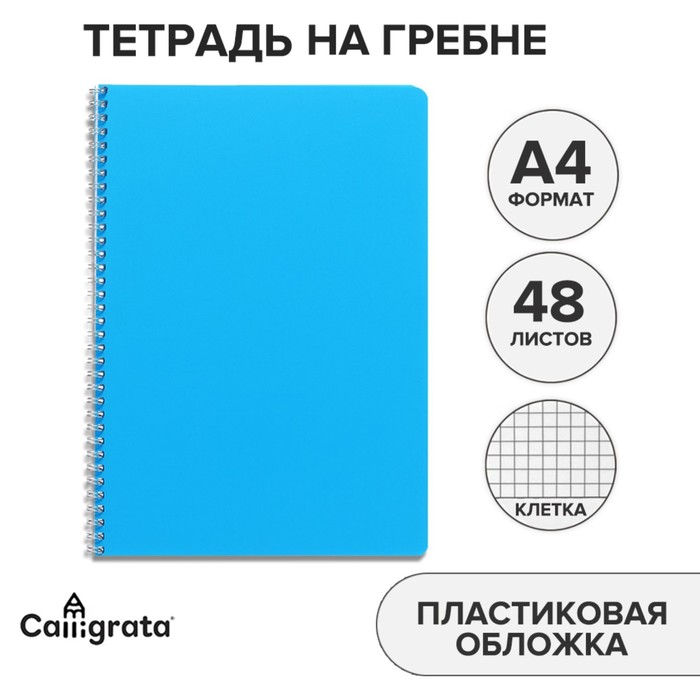 Тетрадь на гребне A4 48 листов в клетку Calligrata Голубая, пластиковая обложка, блок офсет
Тетрадь на гребне A4 48 листов в клетку Calligrata Голубая, пластиковая обложка, блок офсет